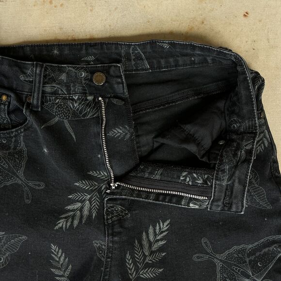 Disturbia Women's Jeans 30" /US 8 Callopistria Moth Print Goth Grunge High Waist - Picture 8 of 14